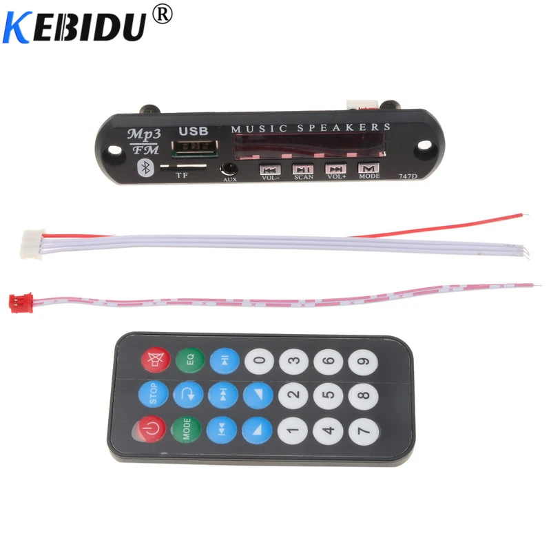 Беспроводной MP3 Bluetooth 12 в WMA декодер kebidu плата аудио модуль USB TF FM радио с пультом