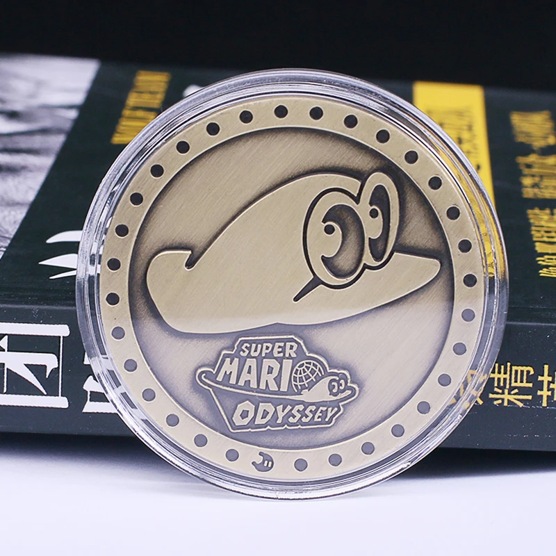 Super Mario Odyssey Gold Coin Game Metal Gold of Super Mario Accessories Commemorative Coins Collection Halloween  (6)