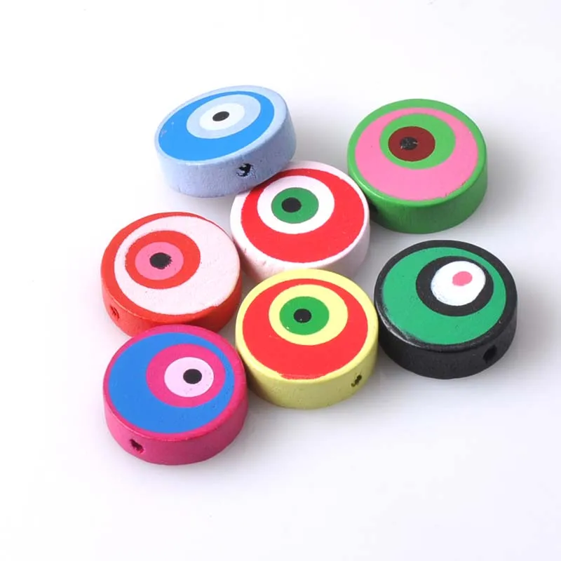

Mixed eye painted Wooden Spacer Beads For Jewelry making DIY 20mm 50pcs MT0540