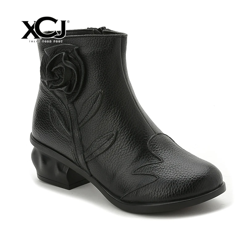 

Women's Shoes Women Genuine Leather Pump Shoes Square Heel High Quality Brand Women Dress Office Shoes Spring Autumn XCJ