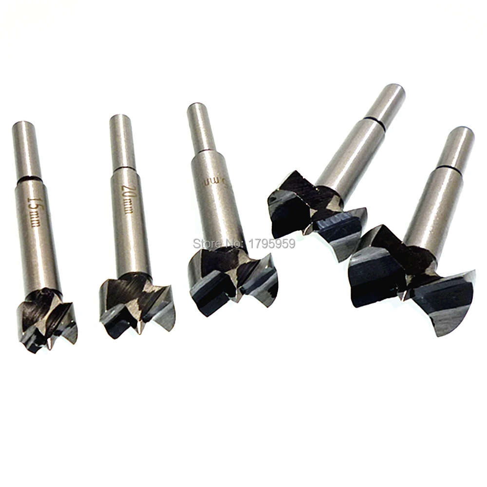 5pc 15 35mm Woodworking Forstner Drill Bit Set Hinge Hole Drilling