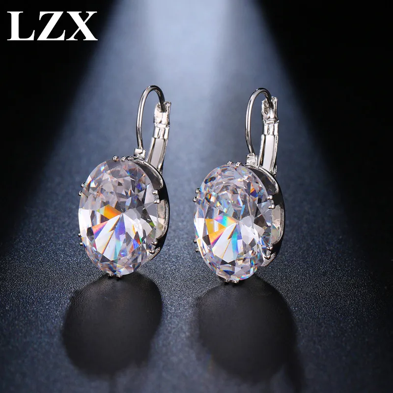 Хит продаж серьги LZX овальной формы с кристаллами 5 цветов женские искусственным