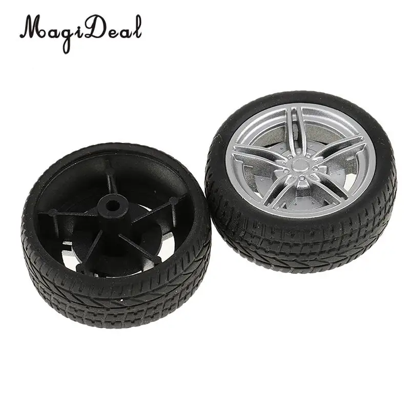 MagiDeal Top Quality 2Pcs Simulation Rubber Tires Wheel for Child Toy Model Making DIY RC Spare Remote Control Parts 40x3 mm