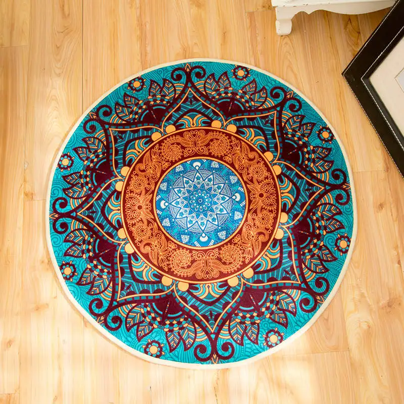 Boho напольный коврик для гардеробной и ковров Коврик для йоги с мандалой Хиппи Мандала нескользящий круглый ковер для гостиной - Цвет: 2