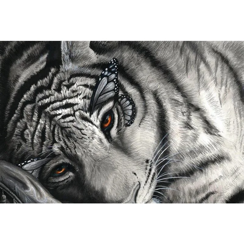 Пользовательские животных Король тигр Холст плакат отделочная ткань для дома ткань стены плакат печать из шелковой ткани с принтом 27X40 см - Цвет: Poster
