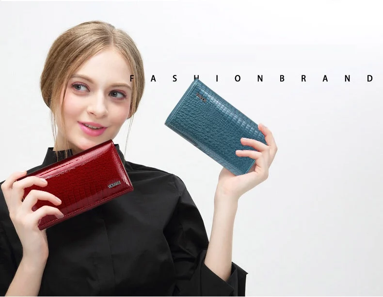 VICKAWEB Genuine Leather Small Wallet Women Wallets Alligator Short Purse Coins Hasp Girls Wallet Fashion Female Ladies Wallets-004