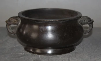 

Old Chinese Bronze Elephant Head Statue Ming Xuande Marked Incense burner Censer