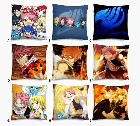 

Free Shipping Custom Square Pillowcase FAIRY TAIL soft Pillow Cover Zippered
