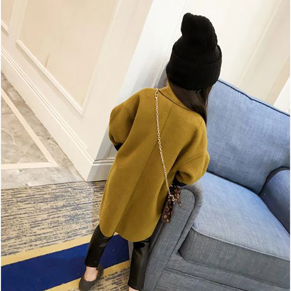 Confortáveis do Bebê Nova Moda Primavera Outono Meninas Crianças lã Fina Jaqueta Cabolsa Exterior Roupas Cor Amarela Escura 2020 7 Cheap Jaquetas e casacos