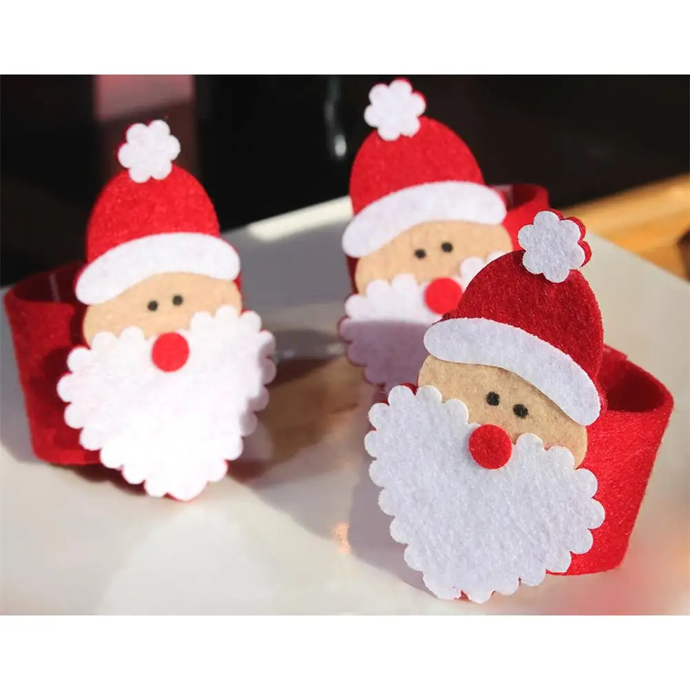 1 шт. Рождественский Санта Клаус кольцо для салфеток подставки под салфетки Настольный Декор ресторанные принадлежности