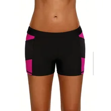 PLUSLAND летние пикантные Для женщин сторона сетка вставить Спорт Boardshort низкая талия лоскутное плюс Размеры отдельные кусок купальники