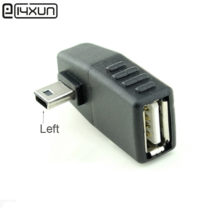 1pcs Mini USB Male to Female USB 2.0 A Type 5Pin Plug Connector L Shape LEFT OGT usb Host