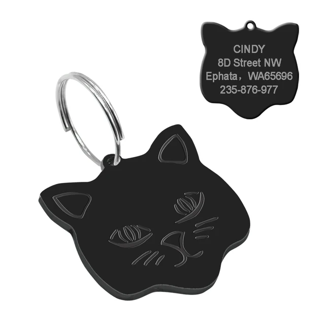 Personalized Pet Cat ID Tag Small Cats Customized Engrave Tags Pets