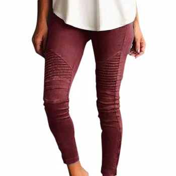 

Plus Size 5XL High Elastic Pants Summer 2018 Casual Woman Long Pants Pleated Design Skinny Pants Plus Size Women Slim Trousers