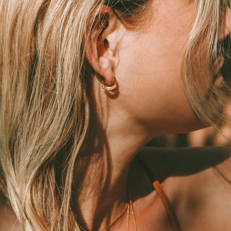 

Mini Gold Ball Hoop Earring S925 Jewelry Beads Side Hoop Geometric Cartilage Ear Piercing Dotted Ball Tragus Bridesmaid Earring