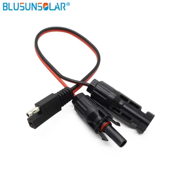 

100 Piece/lot pv solar To SAE Adaptor Battery 14AWG 12" DC Power pv solar Solar Panel Trailer Plug Cable WireSolar