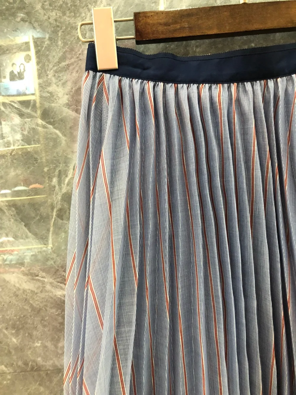 Летняя новая Женская Полосатая плиссированная юбка-пачка 2 цветов