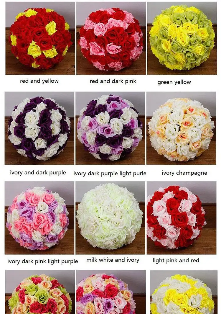 Silk Flower Ball 16" 40CM Big Size Kissing Balls Artificial Encryption