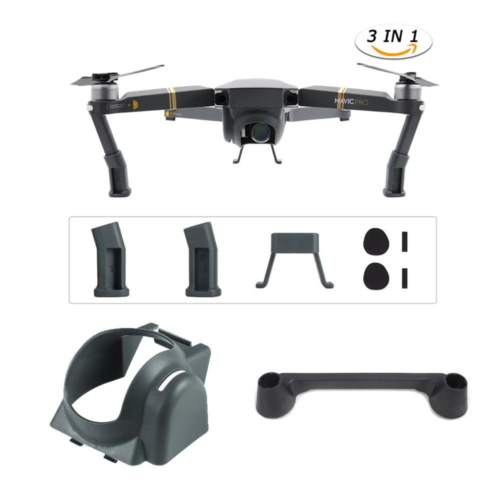 

DJI Mavic Pro Quadcopter Drone Accessories Kits Landing Gear Leg Height Extender Lens Hood Sunshade Remote Joystick Holder Brack