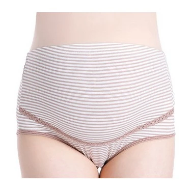 3 Pregnant Women Briefs Adjustable Underpants High Waist Maternity Cotton Underwear Stripe Pattern Pregnancy Briefs Cotton Pants