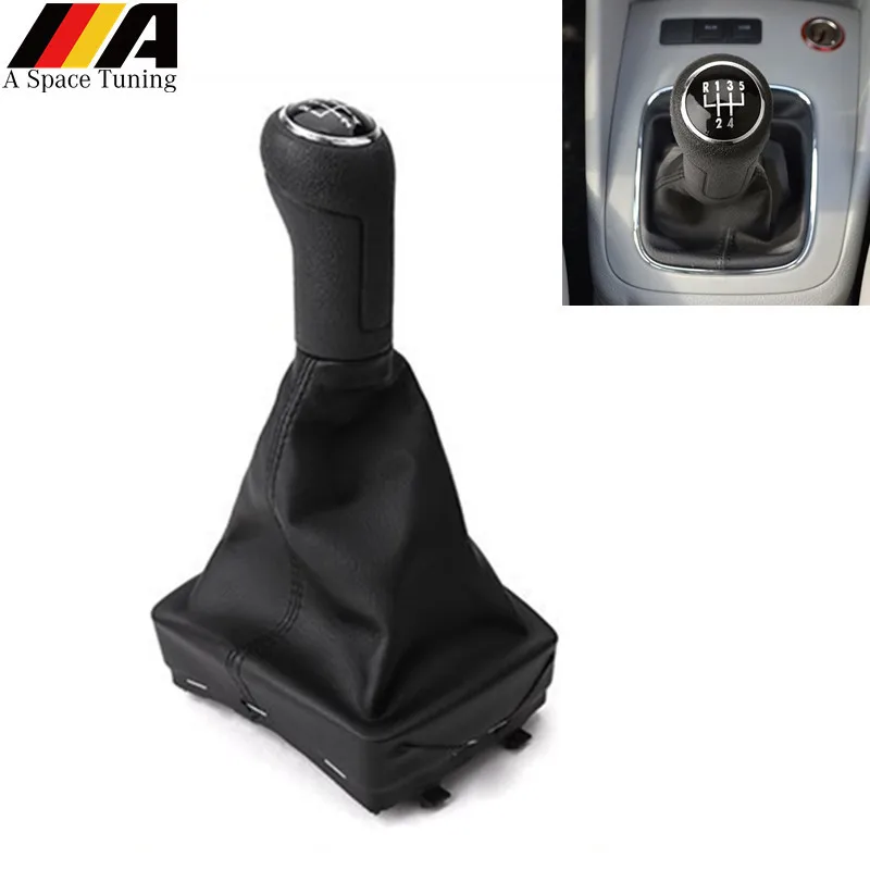 

5 Speed Car Styling Accessories Manual Gear Shift Knob Pen Lever Gaiter Boot Cover Case For Volkswagen VW Polo 9N 9N2 2002-2009