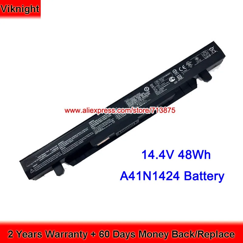 Genuine A41N1424 Battery for Asus GL552 GL552VW ZX50 ZX50V ZX50VW FX-Plus 14.4V 48WH цена Genuine A41N1424 Battery for Asus GL552 GL552VW ZX50 ZX50V ZX50VW FX-Plus 14.4V 48WH цены онлайн