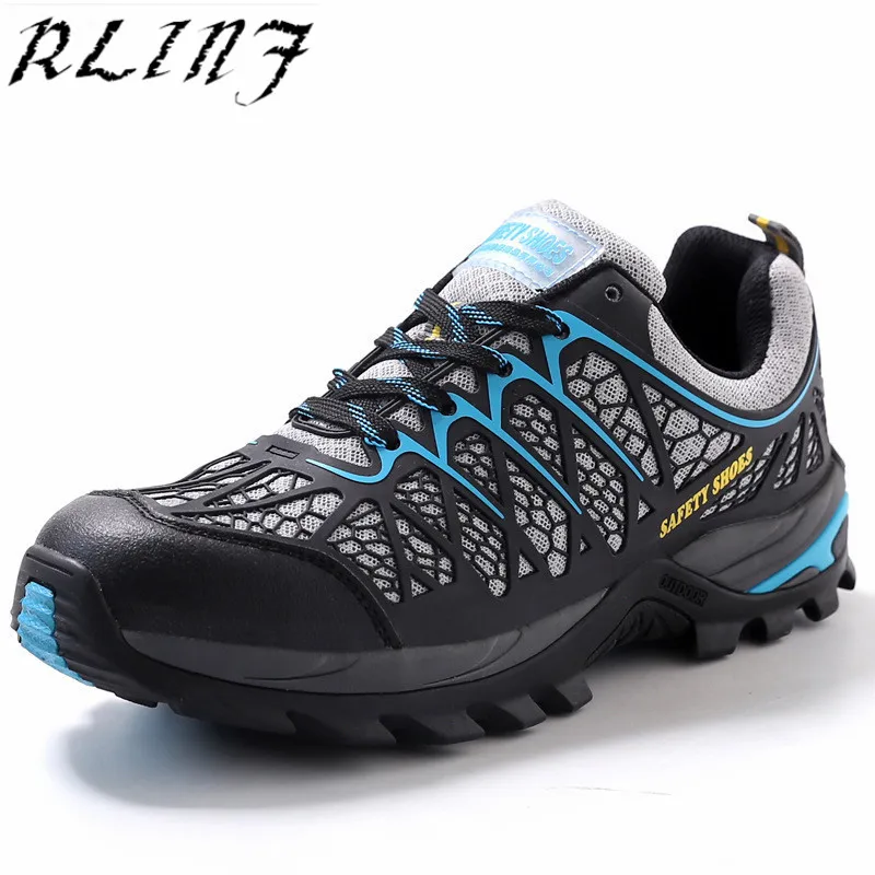 RLINF Summer Men's Breathable Steel Toe Safety Shoes with Puncture-in ...