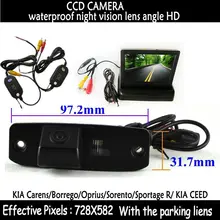 wireless 4.3″ Color Car RearView Mirror Monitor + CCD HD Camera for for KIA Carens Borrego Oprius Sorento Sportage R KIA CEED