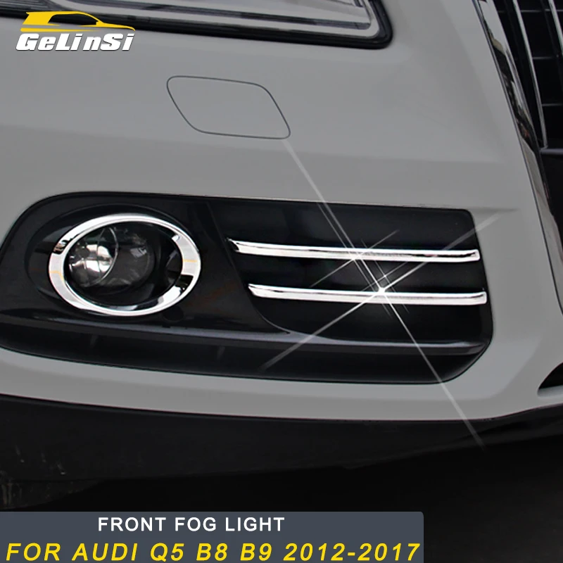 

Gelinsi For Audi Q5 B8 B9 2012-2017 Car Styling Front Fog Light Lamp Cover Trim Frame Sticker Exterior Accessories