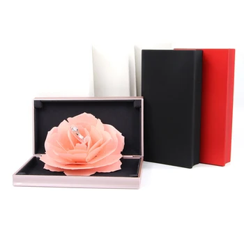 

Lifting Rotating Rose Ring Box Innovative Perfect Surprise Wedding Supplies For Lovers Organizer Gift Case