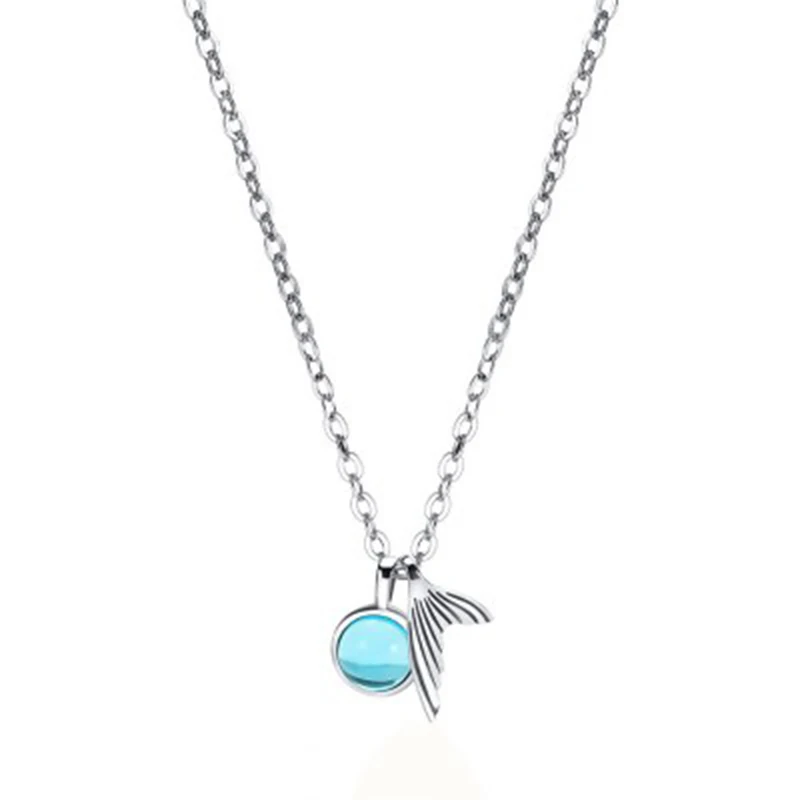 Qevila Fashion Unique Mermaid foam bubble Pendant Necklaces for Women Lover Gifts Plated S925 Silver Romantic Sexy Jewelry Gifts (7)