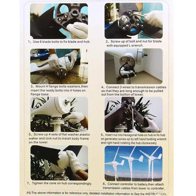 Moinho de Vento Carga para Casa s5 tipo 6000w 6 Lâminas Opção Turbinas Eólicas Gerador Poderoso Energia ou Acampamento 12v - 24v 3 5 moinho de vento energia turbinas carga para casa ou acampamento