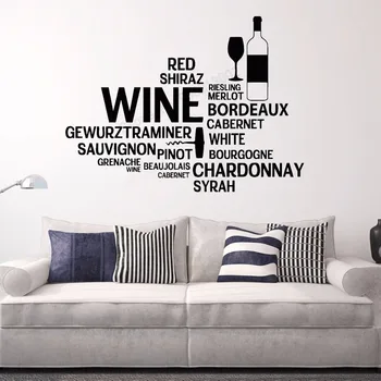 

Art Wall Sticker Wine Wall Decor Quotes Decoration Vinyl Art Removeable Poster Restaurant Bar Mural Beautiful Sticker LY107