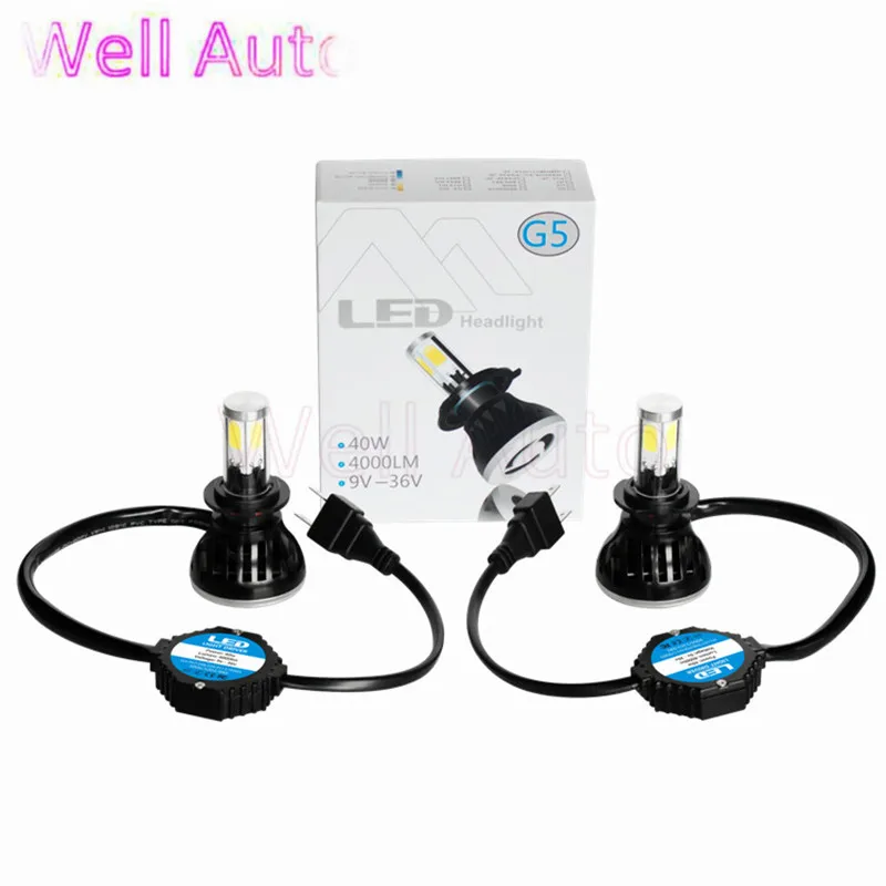 

2PCS G5 H7 LED Lamp 40W 4000lm 6000K LED Headlight Bulb Plug&Play Without Ballast Relay