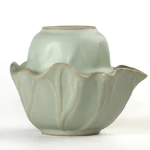 Декоративно-прикладного искусства и бленда для объектива в форме лотоса для путешествий Чай комплект ру Яо Чай комплекты Ru печи стиль Чай горшок чашка Портативный Чай набор чайная чашка Quik горшок