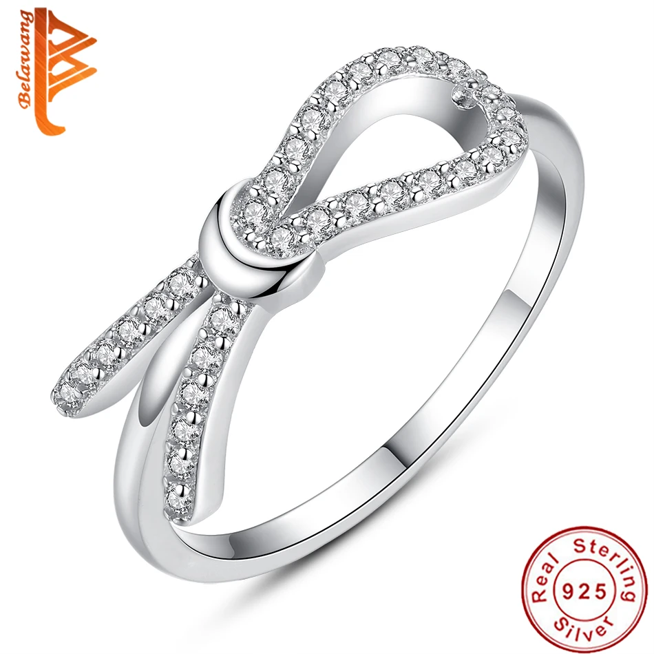 

925 Sterling Silver Infinity Ring Eternity Bow Finger Rings Friend Gift Endless Love Crystal Rings For Women Fashion Jewelry