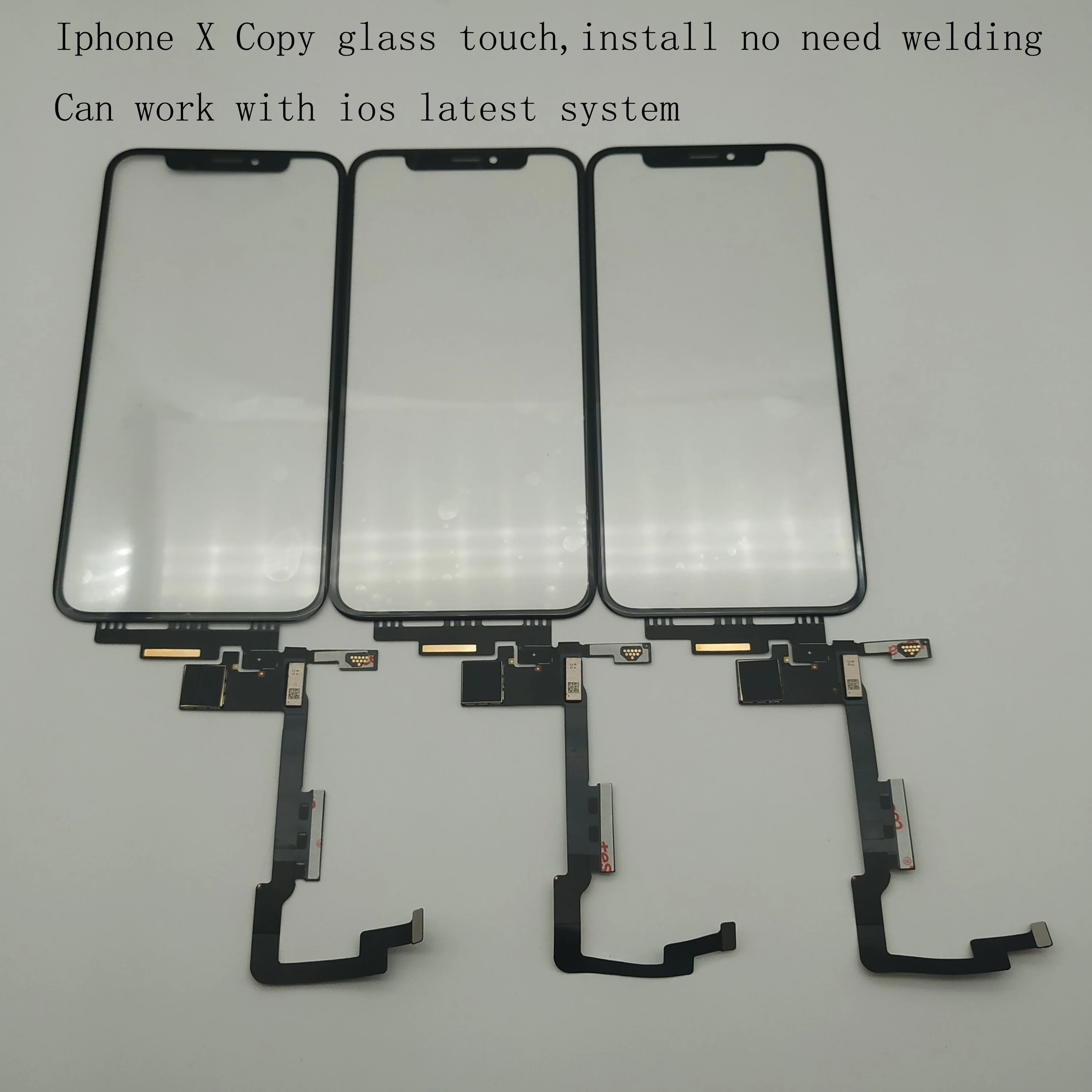 5pcs Copy original glass+touch+oca For Phone x digitized glass touch panel replacement phone repair no need welding