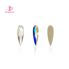 36 pçs a2538 2x6mm 3x10mm cristal & ab gota unicórnio em forma de diamante design strass 3d diy para decoração da arte do prego