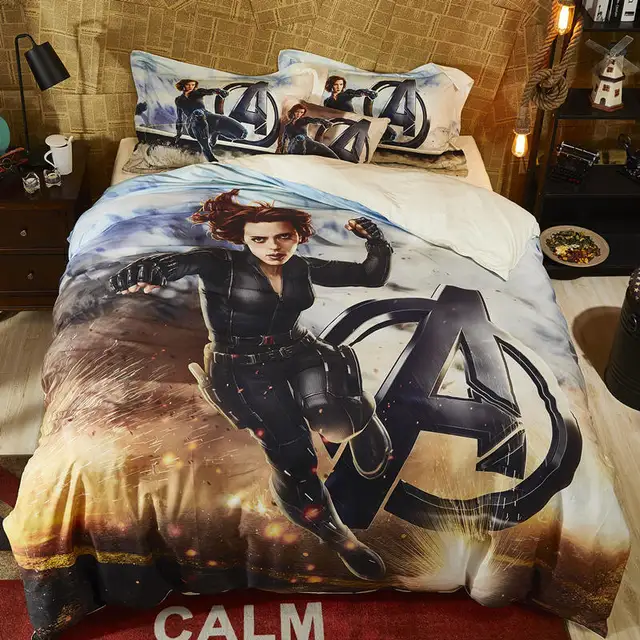 Marvel Captain America bed sheet set full queen size twin single comforter bed linen 100 cotton