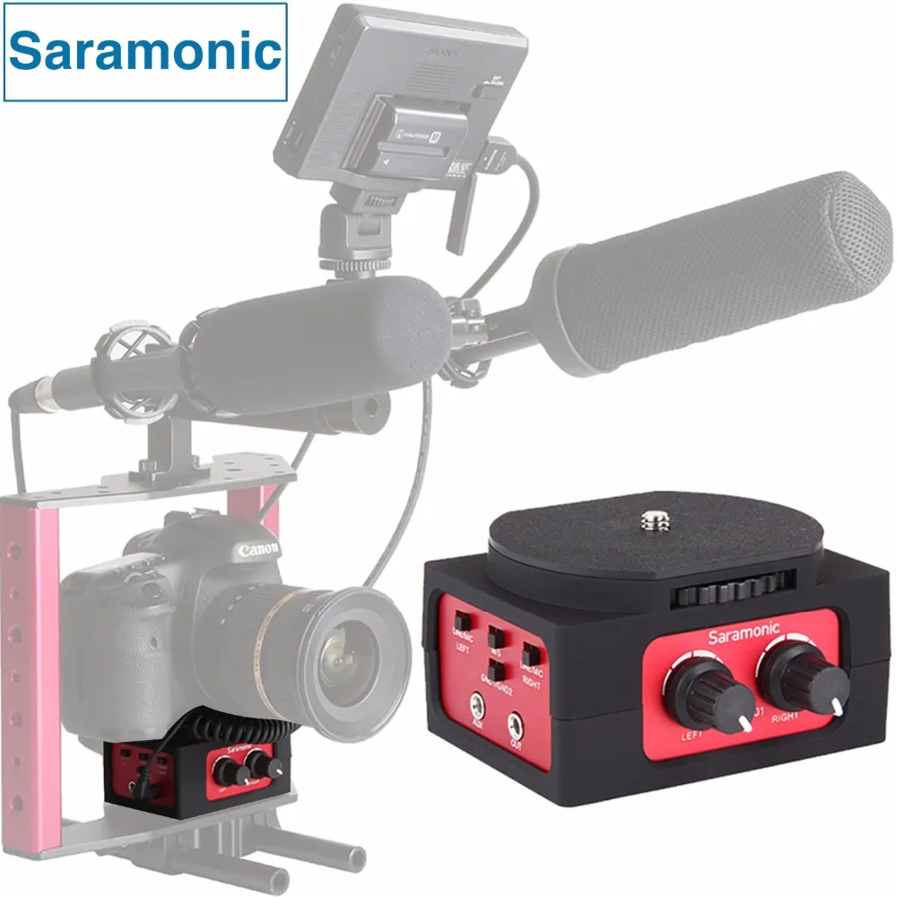 

Saramonic SR-AX101 2-Channel Audio Mixer Microphone Adapter with XLR & 3.5mm Inteface for Canon Panasonic DSLR Camera&Camcorder