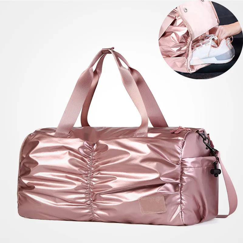 

Swimming bag Sequins Black Gym Bag Women Shoe Compartment Waterproof Sport Bags for Fitness Training Yoga Bolsa Sac De Sport