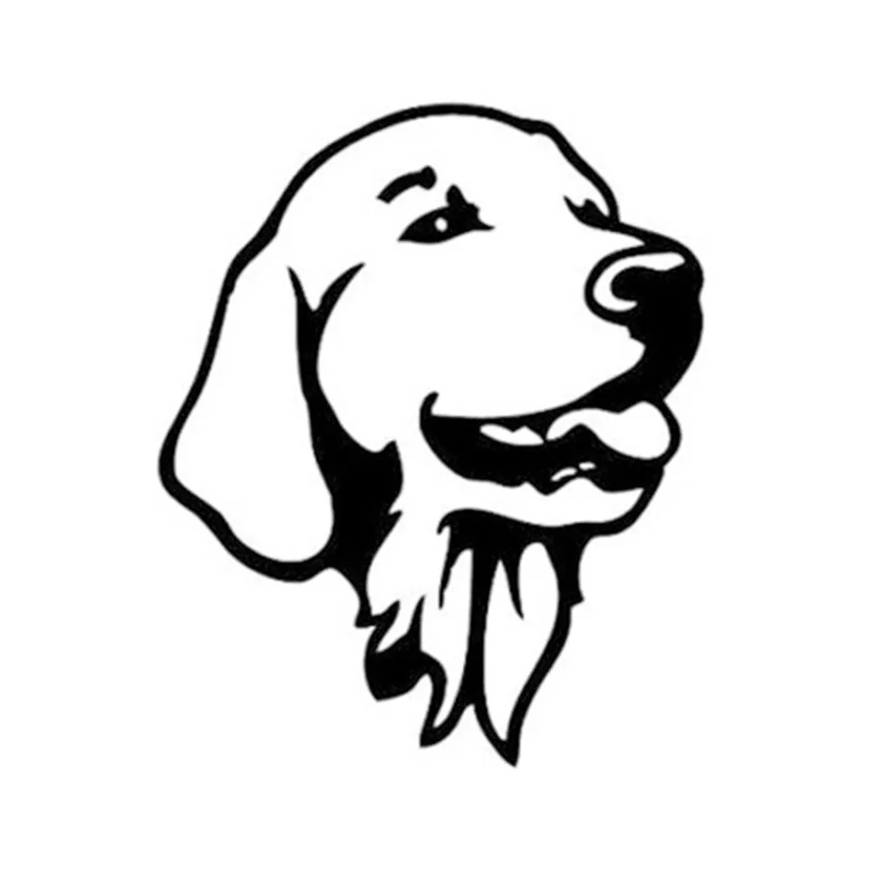 10.412.7CM Golden Retriever Head Portrait Dog Pet Vinyl Decal Window Decoration Car Sticker BlackSliverlaser (2)