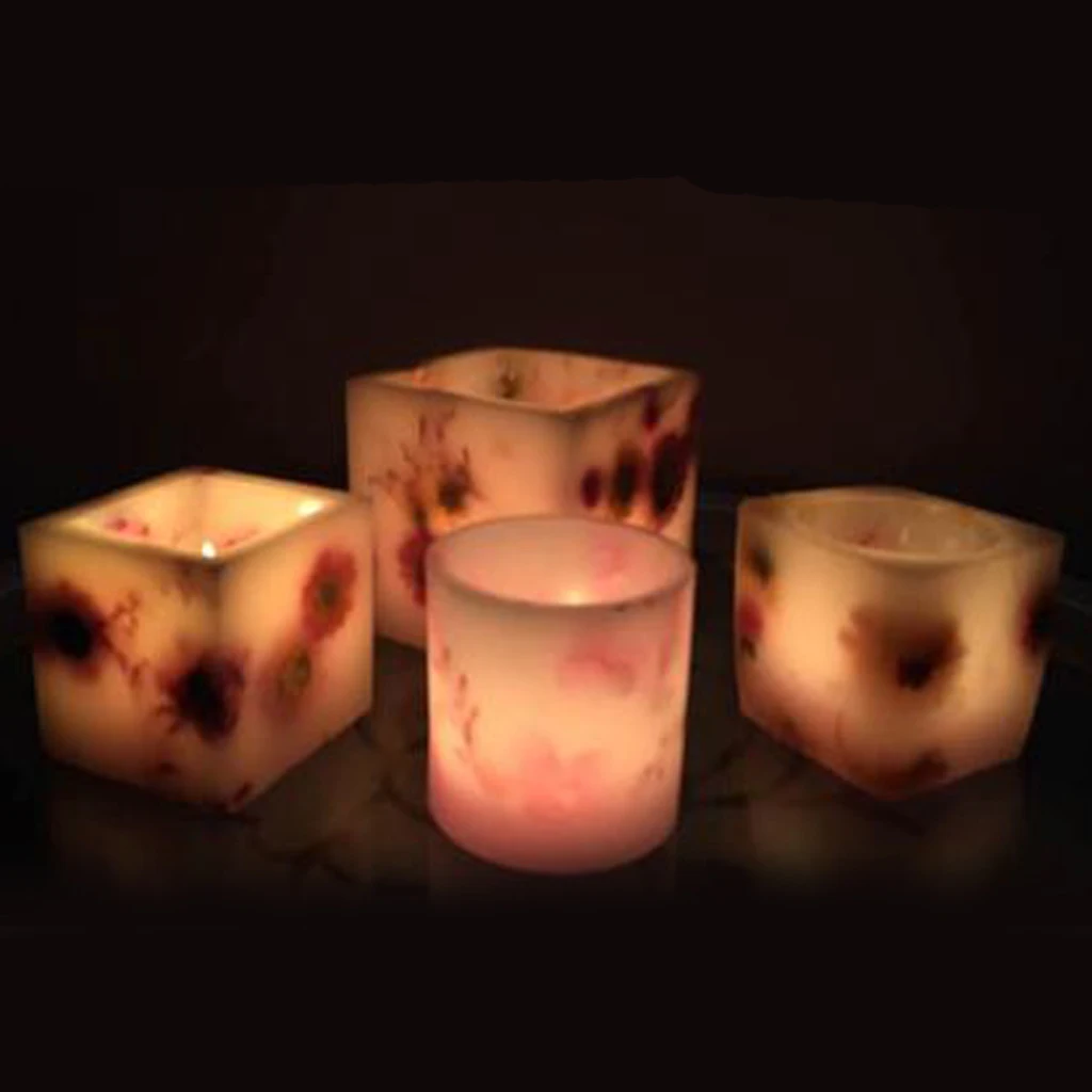 Hollow Square Cube Shaped Clear Candle Mould Scented Candle Making Mold Decorative Aromatherapy Home Wedding Party Candles DIY