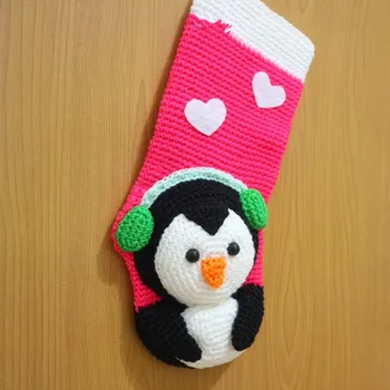 

Crochet handmade sock for festival elf penguin style model number SC0046