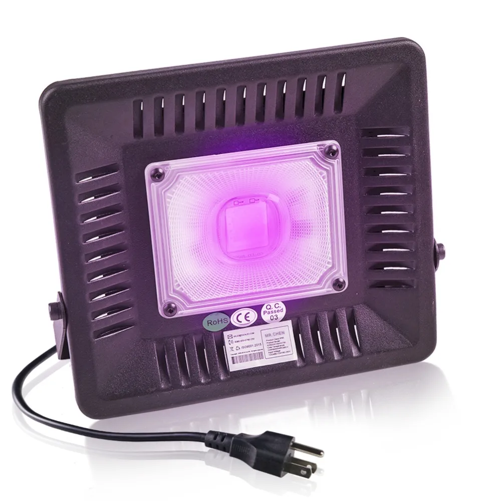 

Waterproof 50W 220V Led UV Lamp 365nm 395 Ultraviolet Cure Metal Detector Subzero Black Light Flashlight Germicidal Disinfection
