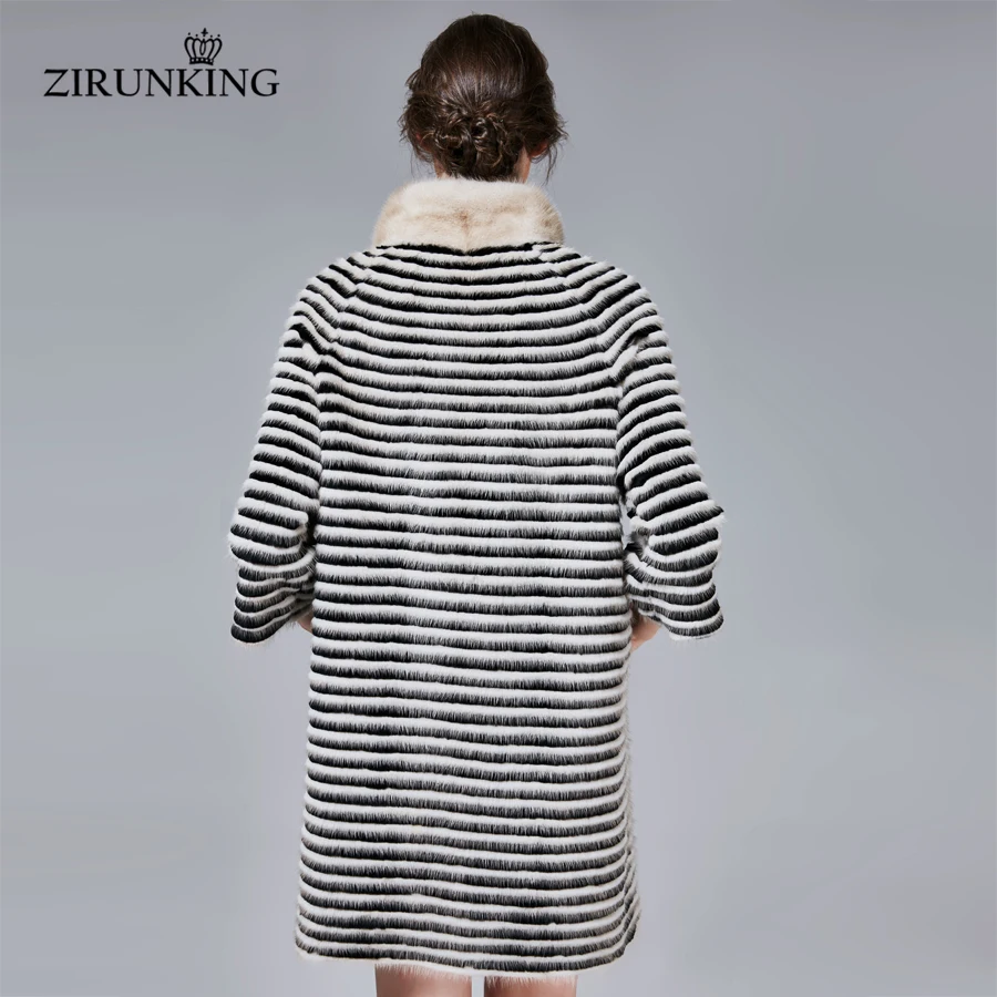 ZIRUNKING, женская шуба из натурального меха норки, модная женская парка из меха кролика, пальто для женщин, тонкая шуба, одежда ZC1706