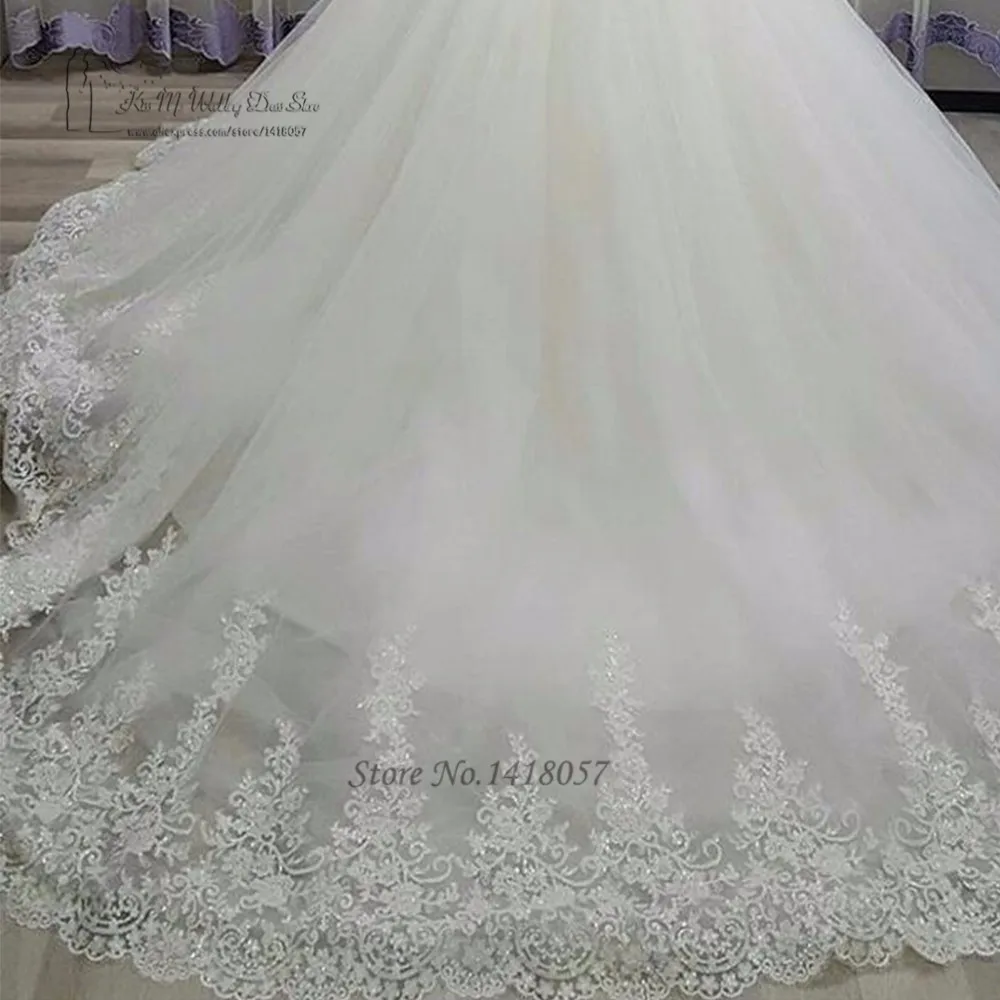 Vestido de Noiva Manga Comprida Пышное Новое поступление свадебное платье с длинным рукавом Кружевное бальное платье Свадебные платья платье невесты с блестками