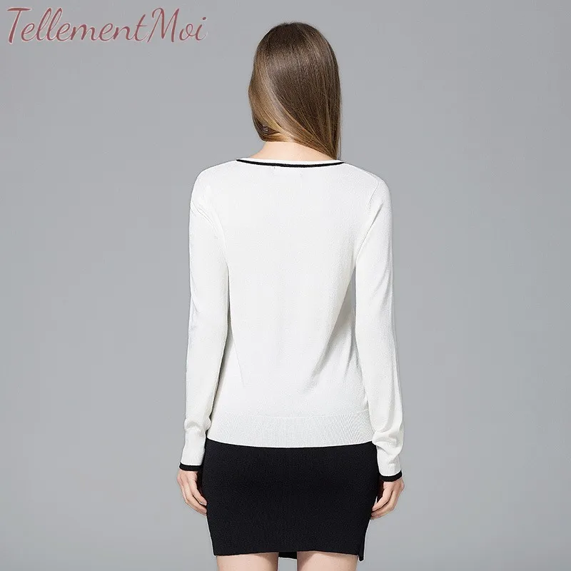 2019 Spring Autumn Knitted Pullovers Long Sleeve V Neck Sweaters Contrast Slim Crop Sweater Thin Knit Jumpers Shirt Tops 2019 Spring Autumn Knitted Pullovers Long Sleeve V Neck Sweaters Contrast Slim Crop Sweater Thin Knit Jumpers Shirt Tops