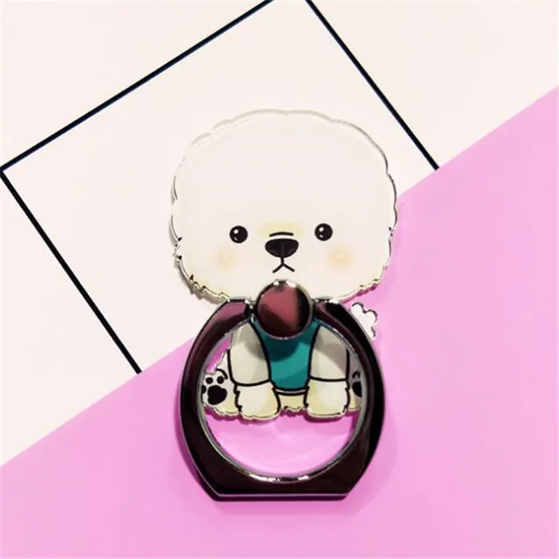 UVR Cute face express Dog Finger Ring Mobile Phone Smartphone Stand Holder For iPhone X 8 7 6 6S Plus IPAD Car Mount For Samsung