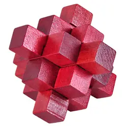 LCLL-деревянные красные 9 Пасс блокировки логическая головоломка заусенцы головоломки мозговой Прорезыватель интеллектуальная сборка